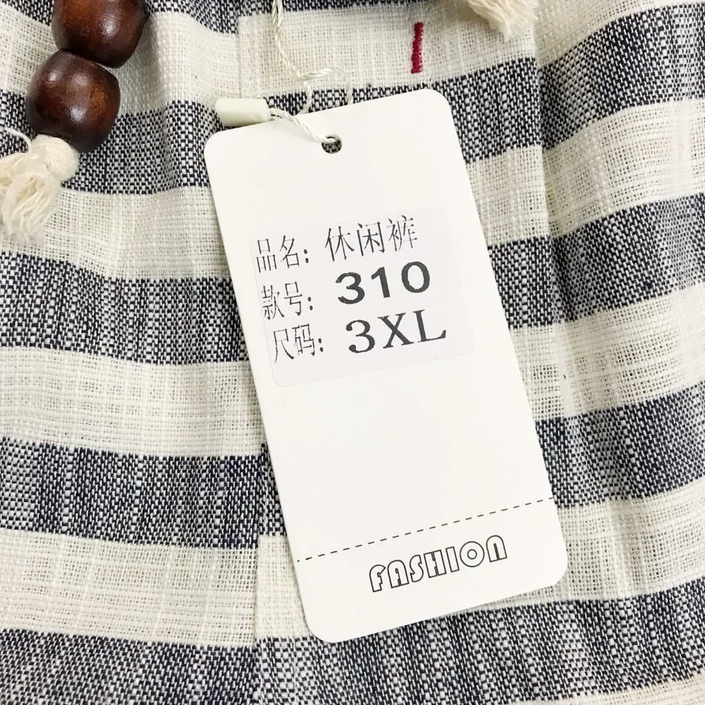 FASHION Brand Striped Bermuda Shorts M/L NWT Textured Cotton Pockets - Picture 6 of 8